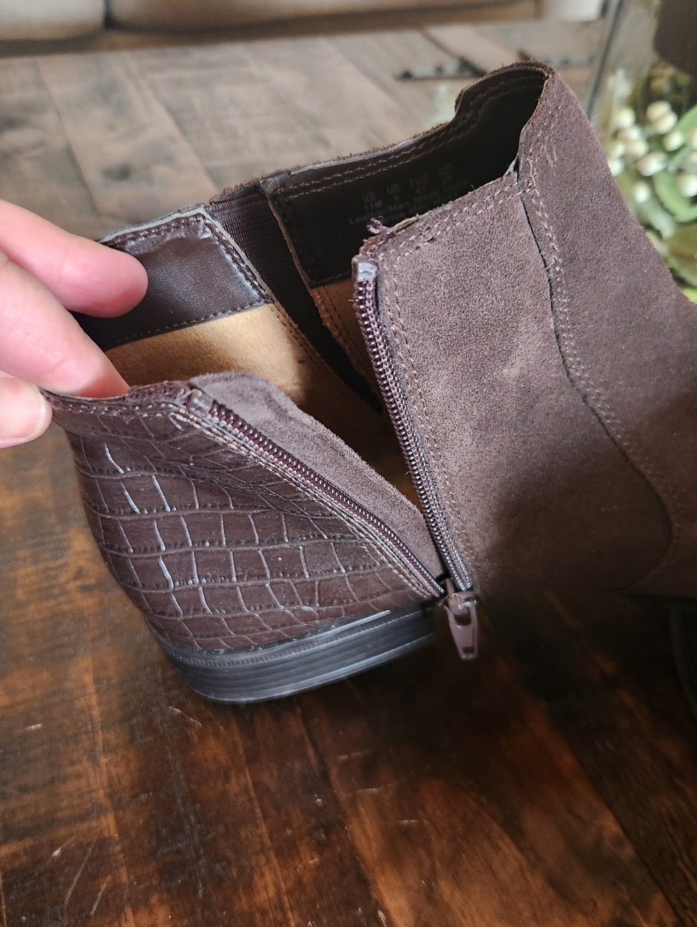 New! Naturalizer Jump ankle boots made of leather and suede! Women's Size 11 - Picture 8 of 8